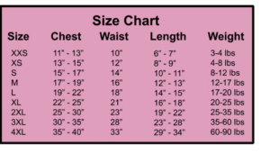 Dog in the Closet Size Chart