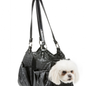metro black quilted luxe dog carrier