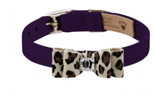 big bow cheetah dog collar