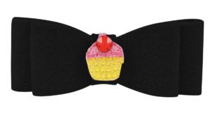 Embroidered Cupcake Hair Bow