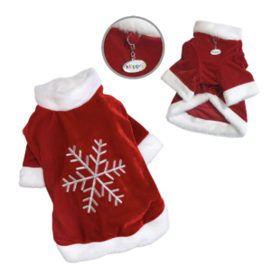 Velour Holiday Shirt with Sparkling Silver Snowflake
