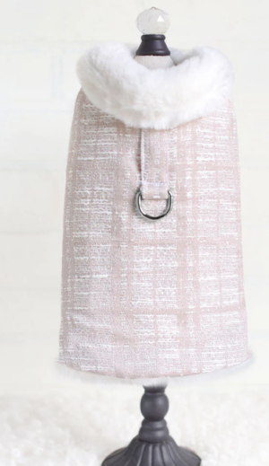 Gia Dog Coat in Ice Pink