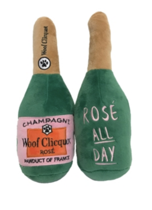 Woof Clicquot Rosé Champagne Bottle Plush Toy