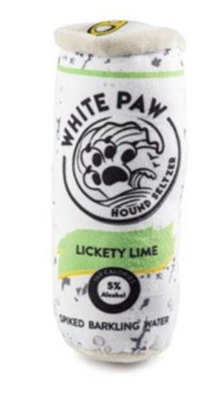 White Paw Hound Seltzer Plush Dog Toy