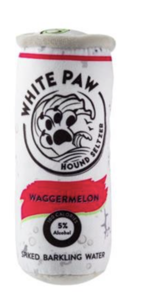 White Paw Hound Seltzer Plush Dog Toy in Waggermelon