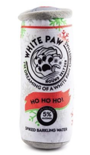 White Paw Howliday Hound Seltzer Plush Dog Toy