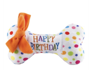 Happy Birthday Bone Plush Dog Toy
