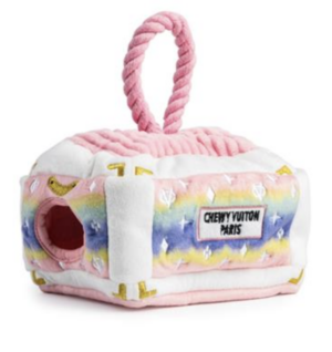 Chewy Vuiton Interactive Toy Trunk in Pink Ombre