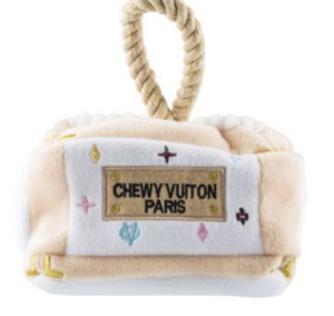 Chewy Vuiton Interactive Toy Trunk in White Monogram