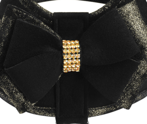 Black Glitzerati Double Nouveau Bow & Trim Tinkie Harness