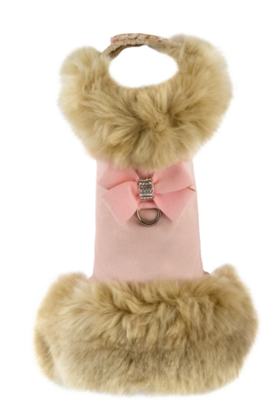 Nouveau Bow Fox Fur Coat in Pin with Champagne Fur