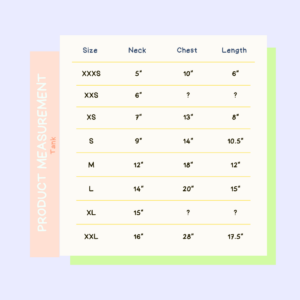 Pooch Couture Size Chart Tank