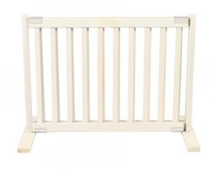 Free Standing Small Pet Gate in Warm White